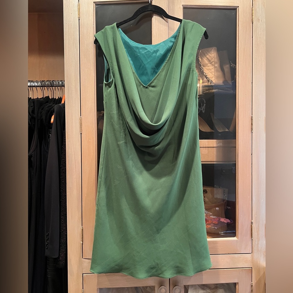 Trina Turk Shift Dress with Cowl Backline
